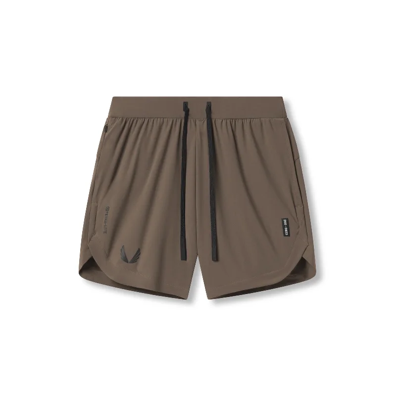 0823. Tetra-Lite™ 7"" Linerless Short - Deep Taupe ""Wings""