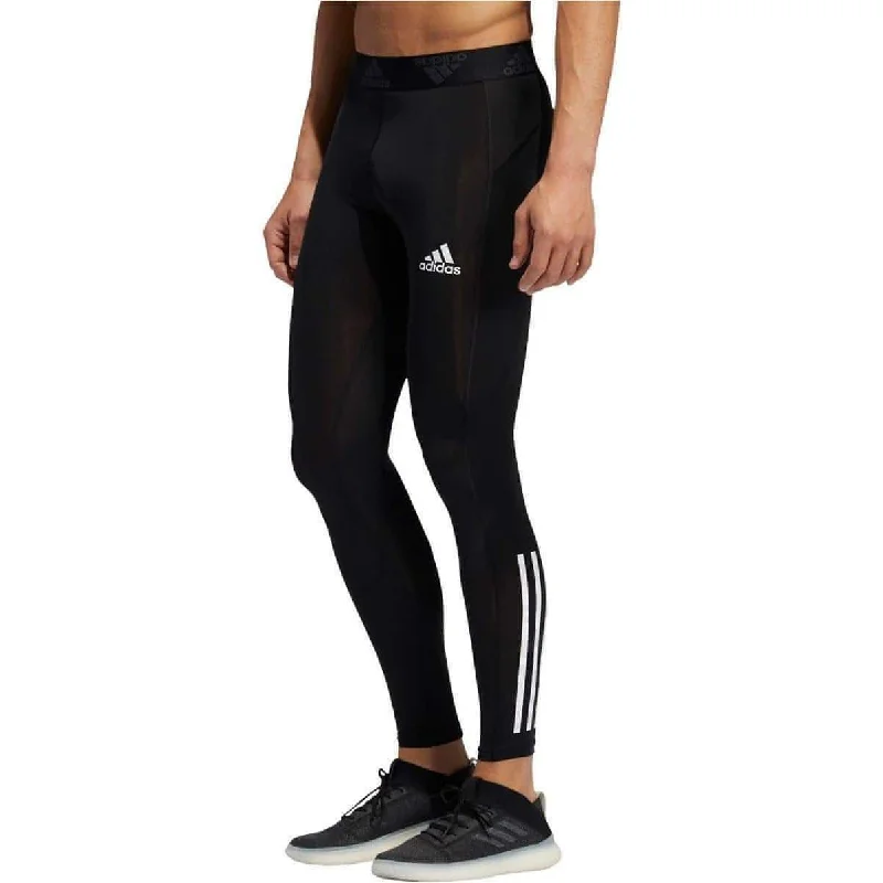 adidas Tech-Fit 3 Stripes Mens Long Training Tights - Black