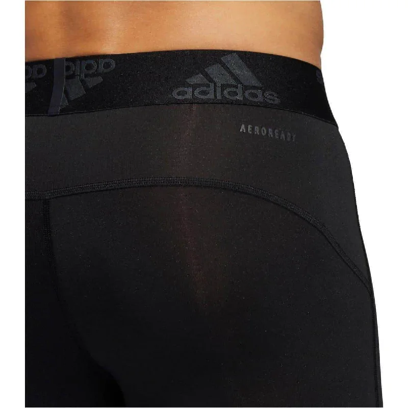 adidas Tech-Fit 3 Stripes Mens Long Training Tights - Black