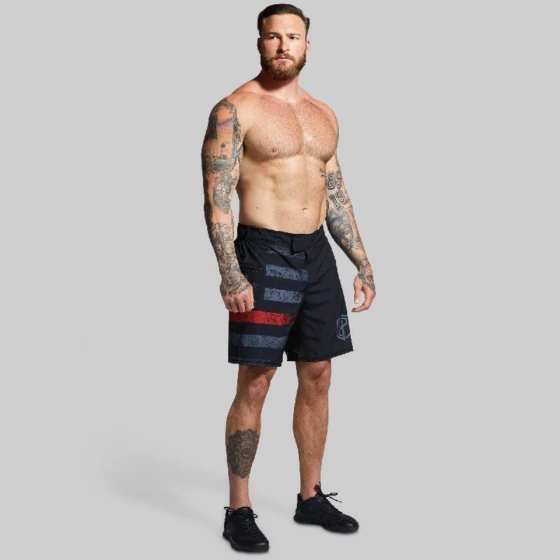 American Defender Short Velcro 3.0 (Thin Red Line Gunmetal)