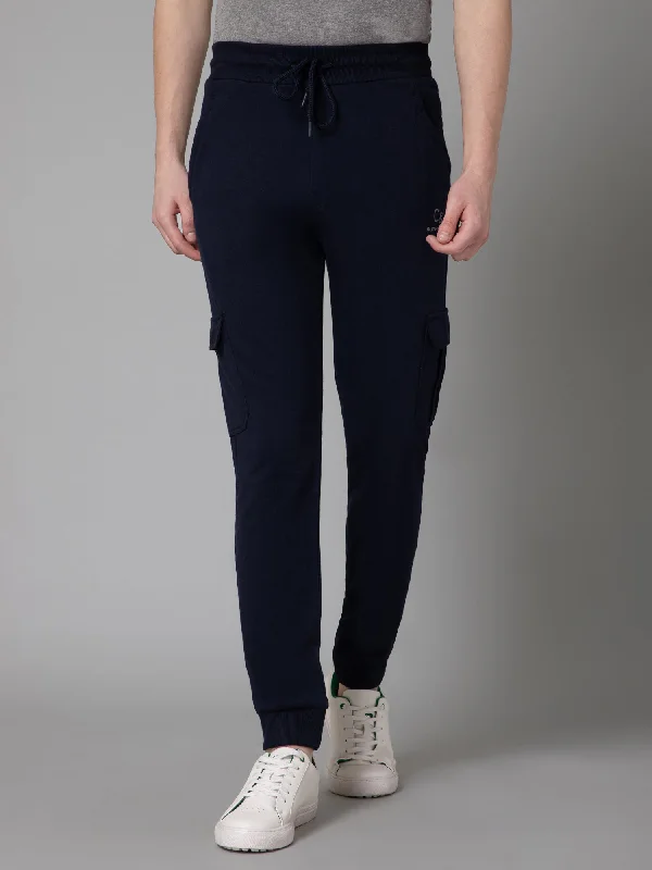 Cantabil Men Navy Blue Winter Solid Track Pant