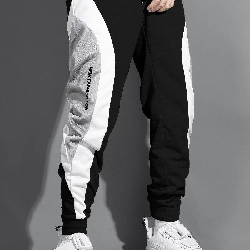 kkboxly  Men's Color Block Joggers, Casual Stretch Waist Drawstring Sweatpants Track Pants