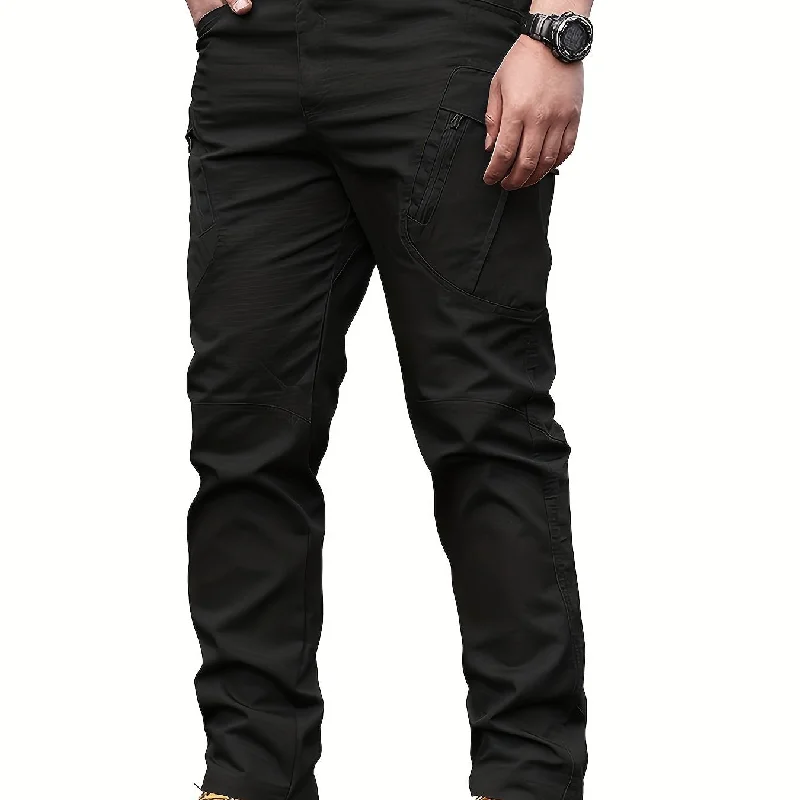 kkboxly  Multi Pocket Men's Pants, Loose Casual Outdoor Pants, Mens Cargo Pants For Hiking