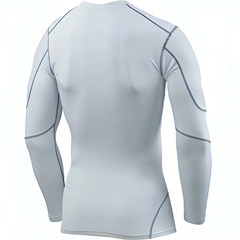 TCA Elite Plus Long Sleeve Mens Compression Top - White