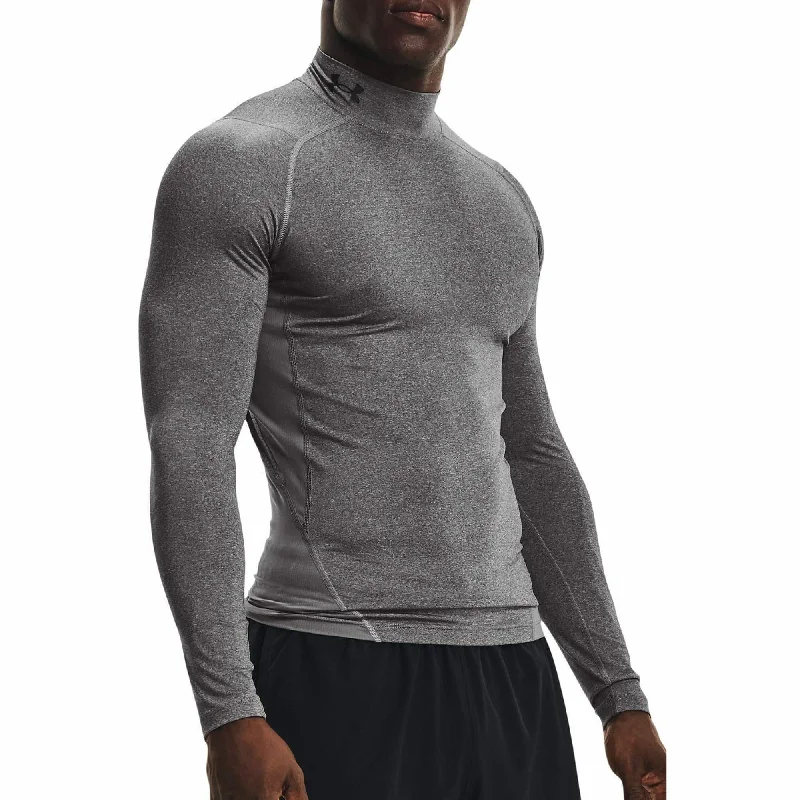 Under Armour HeatGear Mock Long Sleeve Mens Training Top - Grey