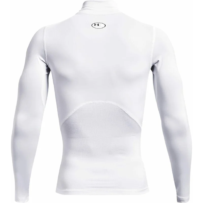 Under Armour HeatGear Mock Long Sleeve Mens Training Top - White