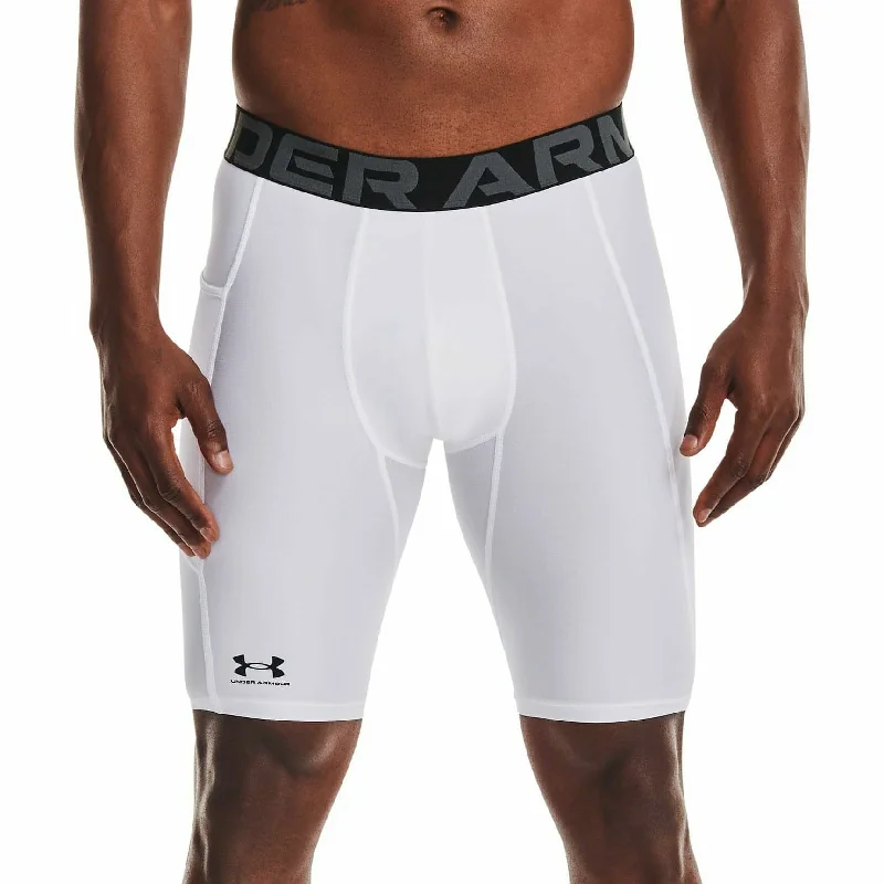 Under Armour HeatGear Pocket Long Mens Short Compression Tights - White