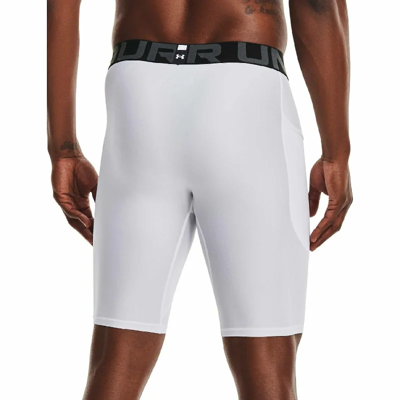 Under Armour HeatGear Pocket Long Mens Short Compression Tights - White