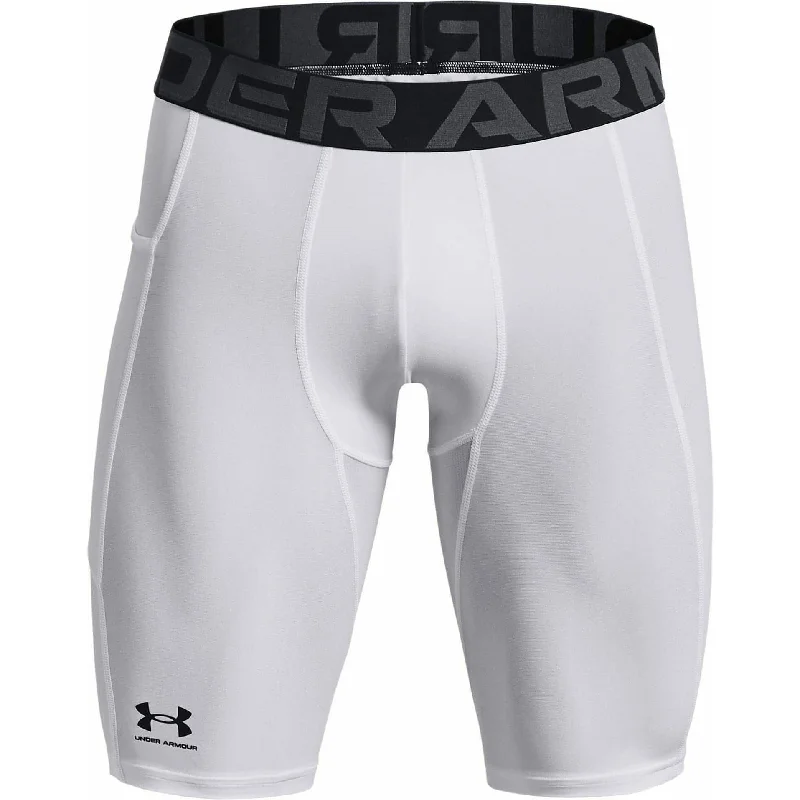 Under Armour HeatGear Pocket Long Mens Short Compression Tights - White