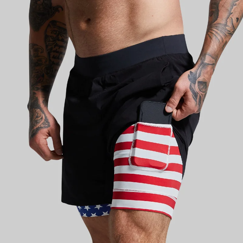 Versatile Short w/ Compression 7"" (Black Liberty)