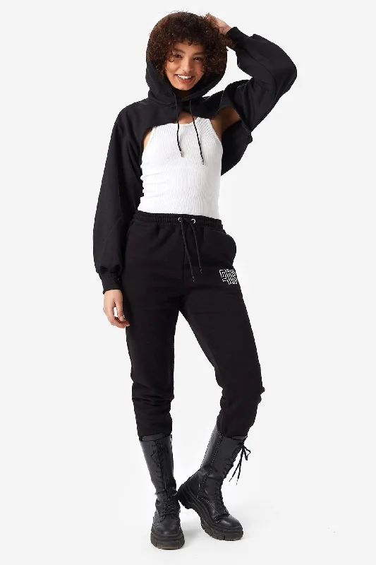 Black on Black Slim Sweatpants - FIF