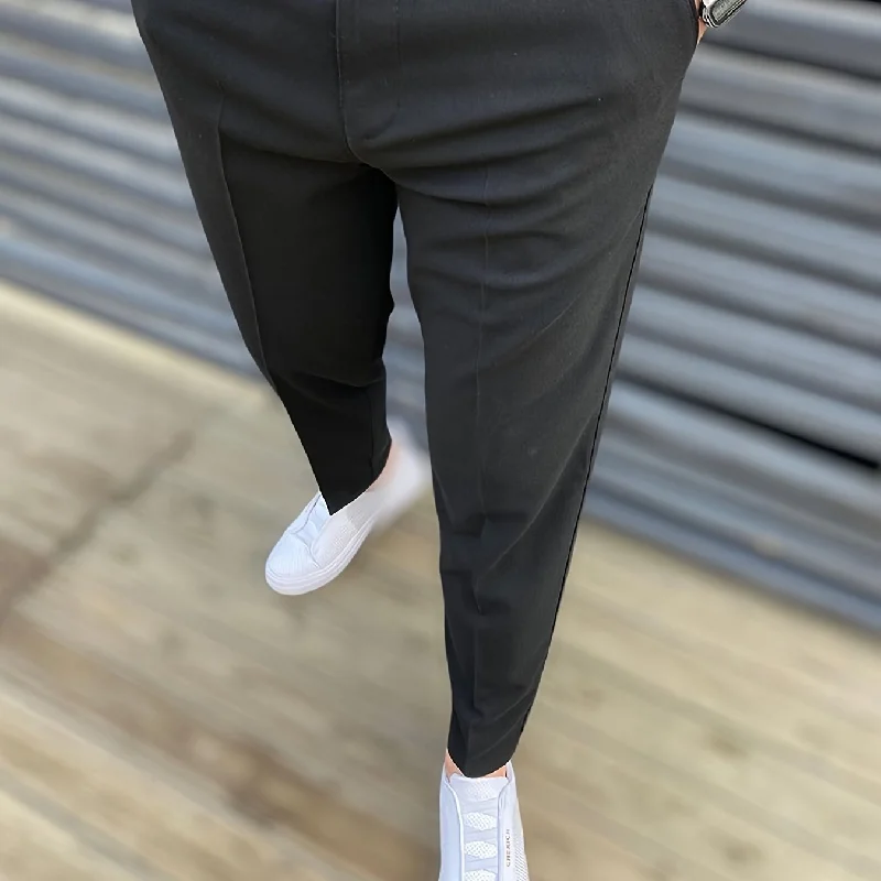 Classic Design Dress Pants, Men's Formal Solid Color Slightly Stretch Elegant Dress Pants For Spring Summer Business Banquet Dinner