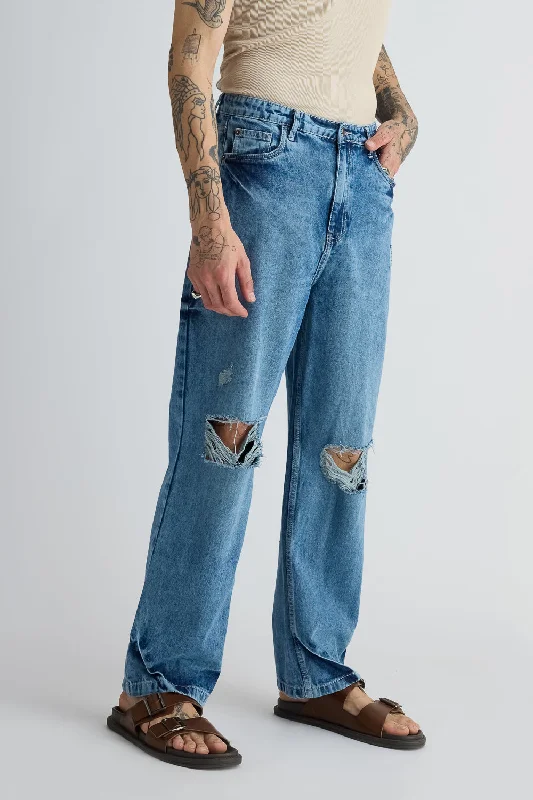 Ripped Men's Straight Jeans