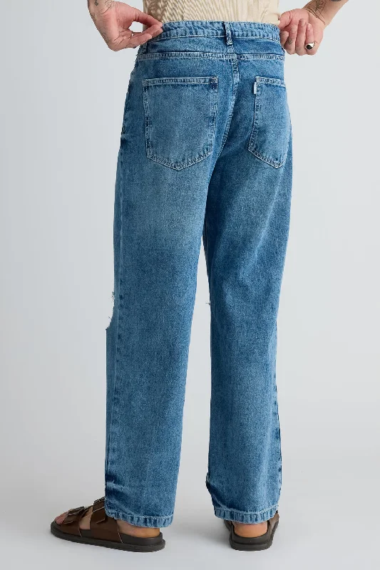 Ripped Men's Straight Jeans