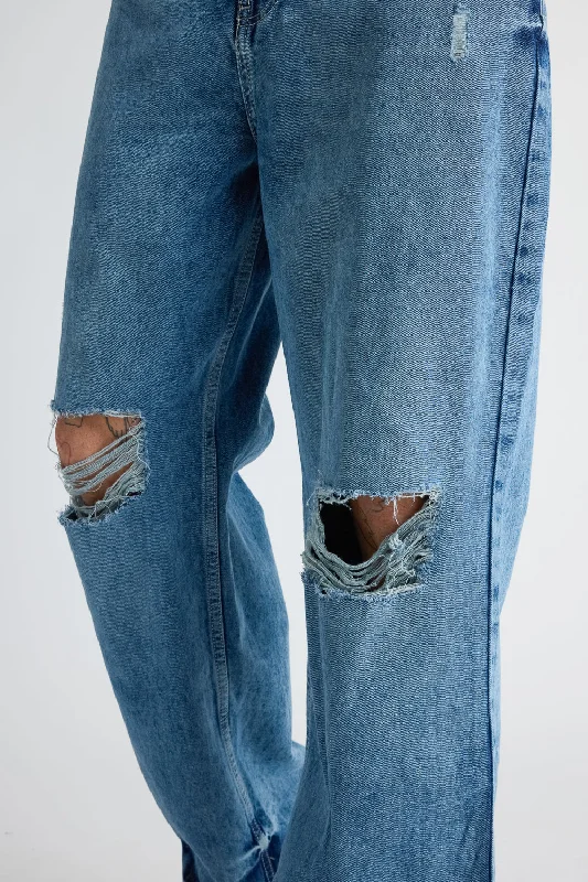 Ripped Men's Straight Jeans