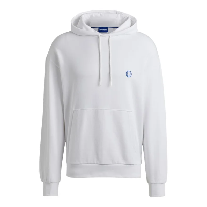 Cotton-terry hoodie with smiley-face logo