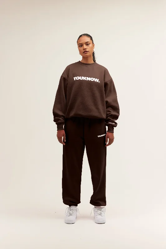 BLOCK CUFFED SWEATPANTS | BROWN