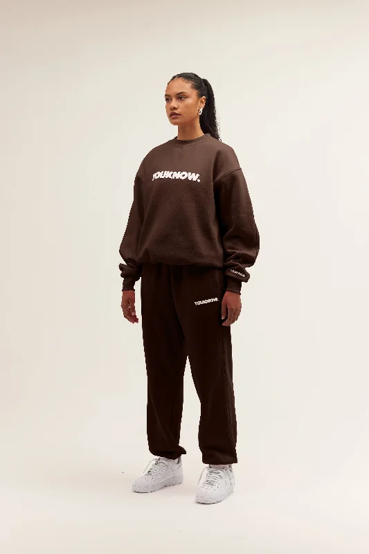 BLOCK CUFFED SWEATPANTS | BROWN