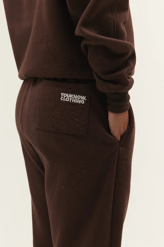 BLOCK CUFFED SWEATPANTS | BROWN