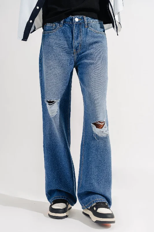 Distressed Wide Mens Jeans