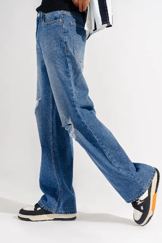 Distressed Wide Mens Jeans