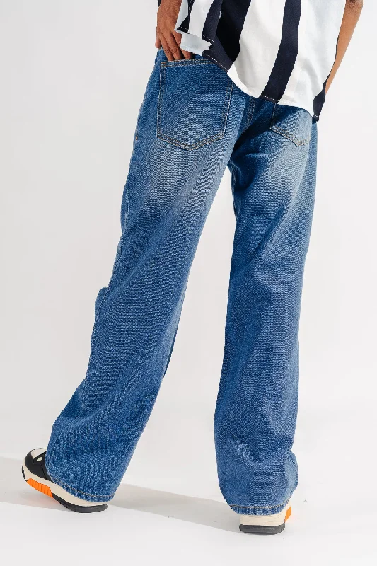 Distressed Wide Mens Jeans