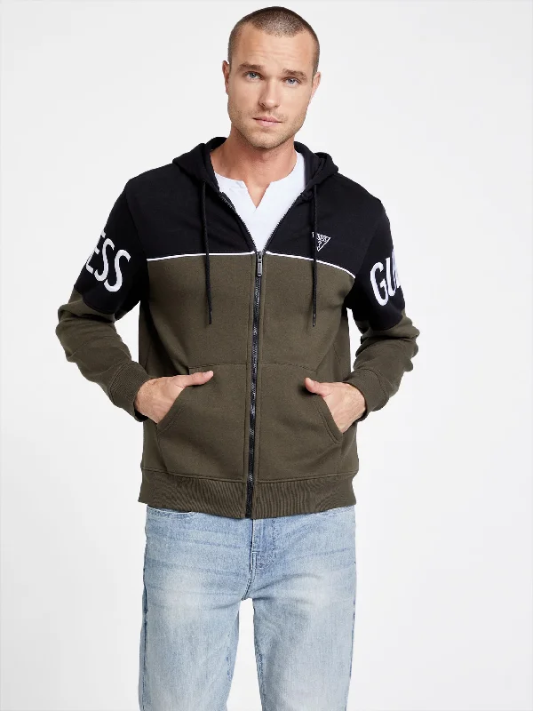 Eco Harrison Color-Block Zip-Up Hoodie