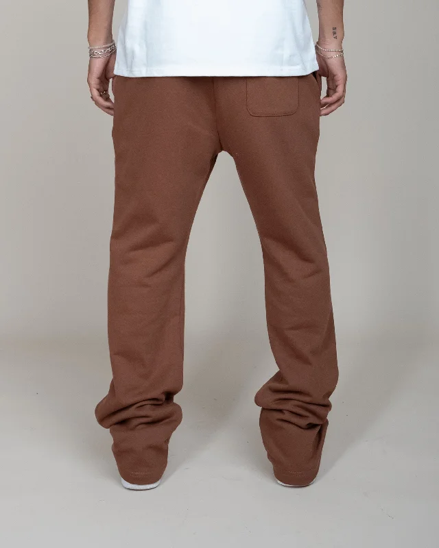 PERFECT FLARE SWEATPANTS-BROWN