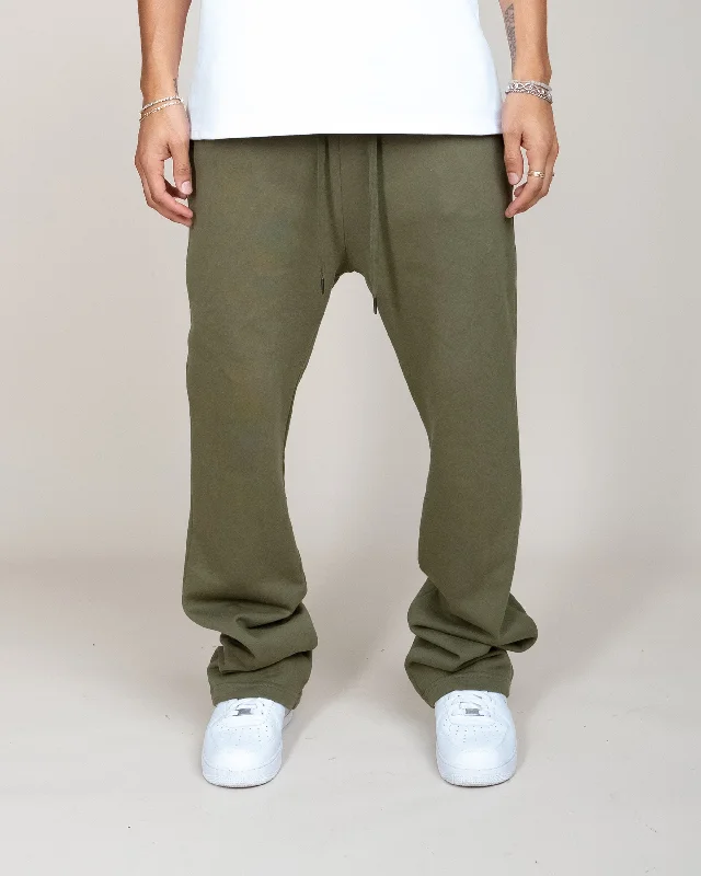 BIG N TALL PERFECT FLARE SWEATPANTS-OLIVE