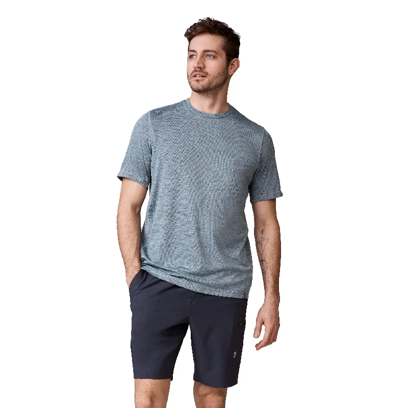 Free Country Men's Tech Jacquard Short Sleeve Crew Neck T-Shirt