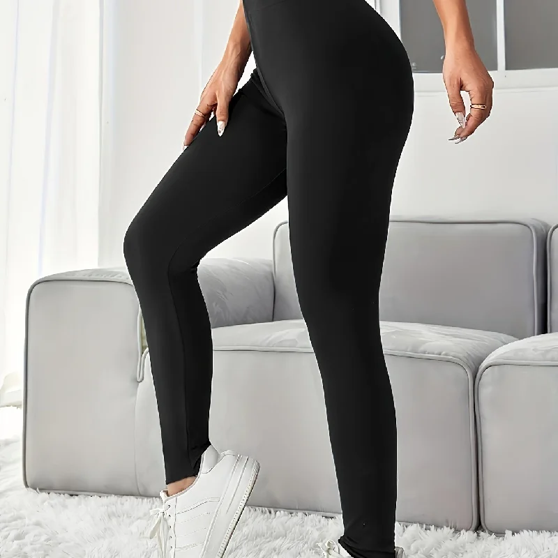 kkboxly  Casual Yoga Leggings, High-Waisted Sweat Absorption Milk Silk Workout Pants, Women's Activewear