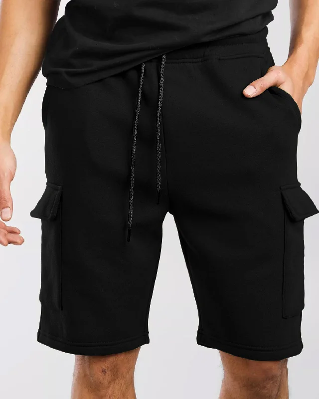 Men Solid 4 Pocket Black Shorts