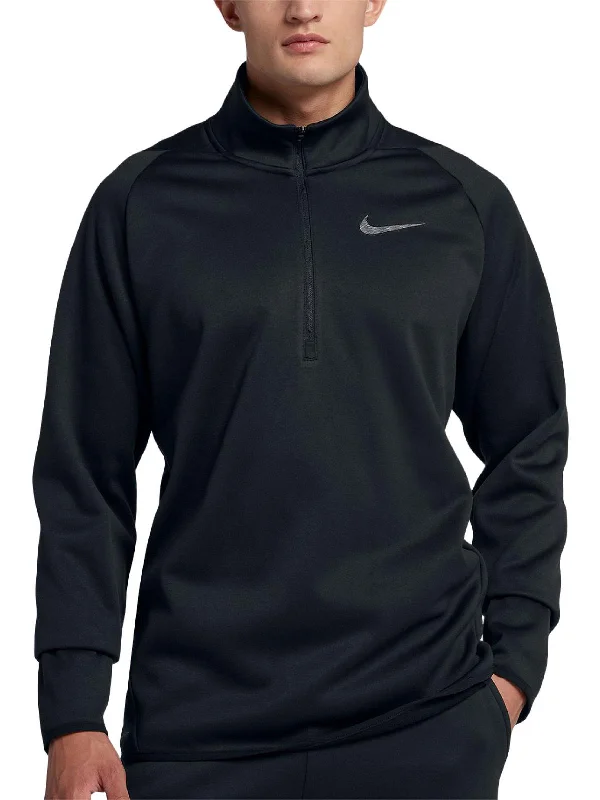 Mens Fleece Lined Workout 1/4 Zip Jacket