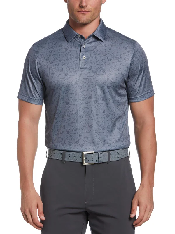 Mens Sun Protection Athletic Fit Polo