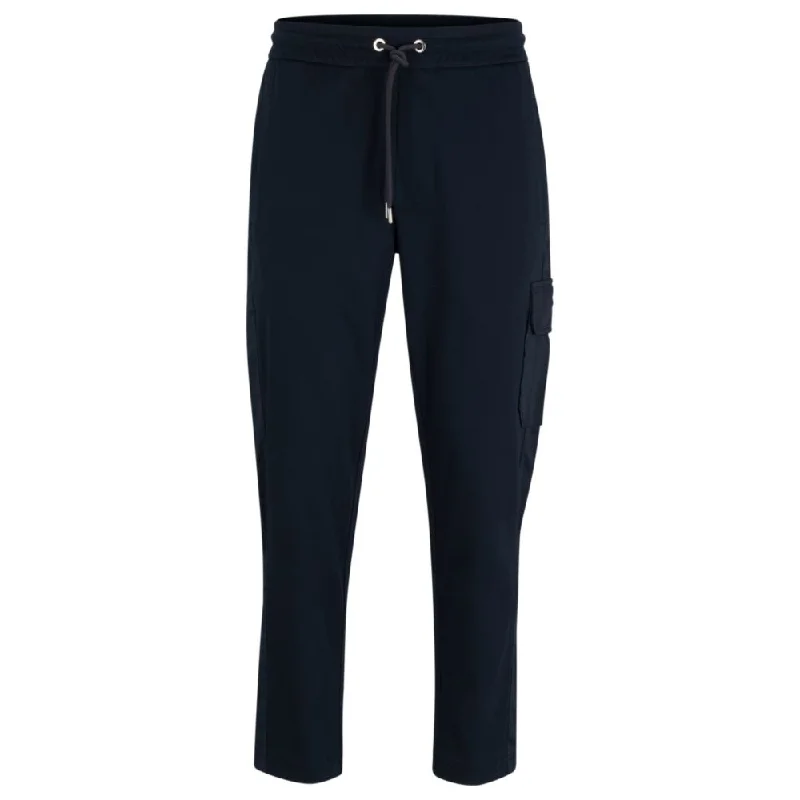 Mercerized-cotton tracksuit bottoms with insert details