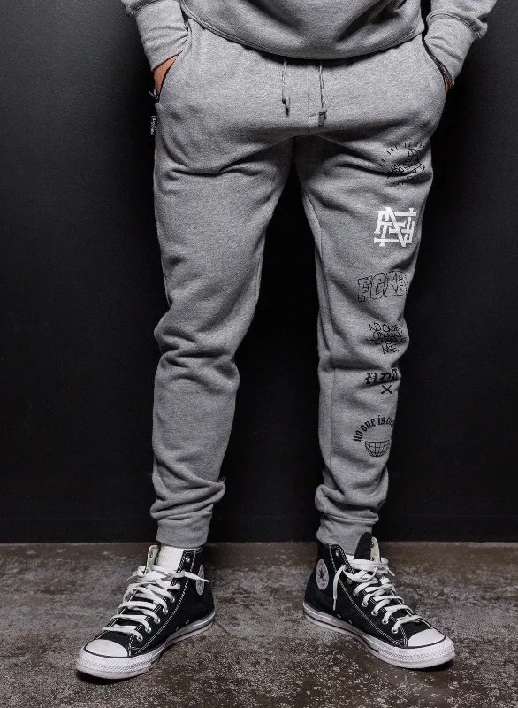 NO HANDOUTS STAMP - FITTED JOGGERS