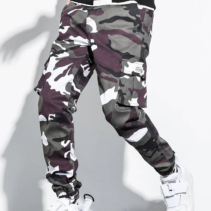 Spring And Autumn Cotton Pants Men's Camouflage Jogger Cargo Pants With Multi Pockets