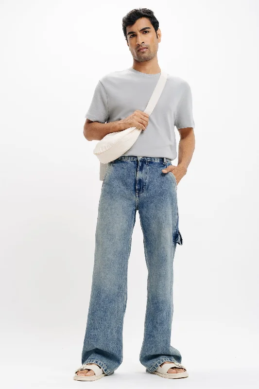 Washed Out Relaxed Men's Carpenter Jeans