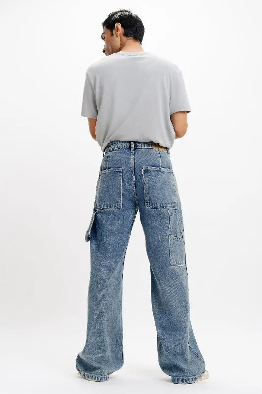 Washed Out Relaxed Men's Carpenter Jeans