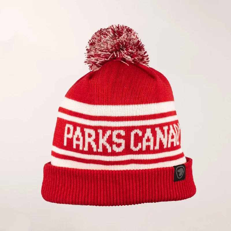 Retro Knit Toque - Red and White