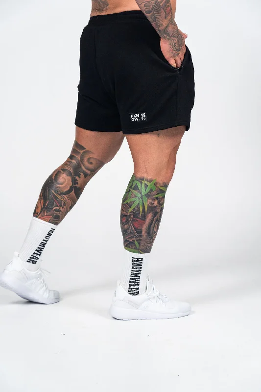 FKNLIFT | Men's 100% Cotton Gym Shorts | Black