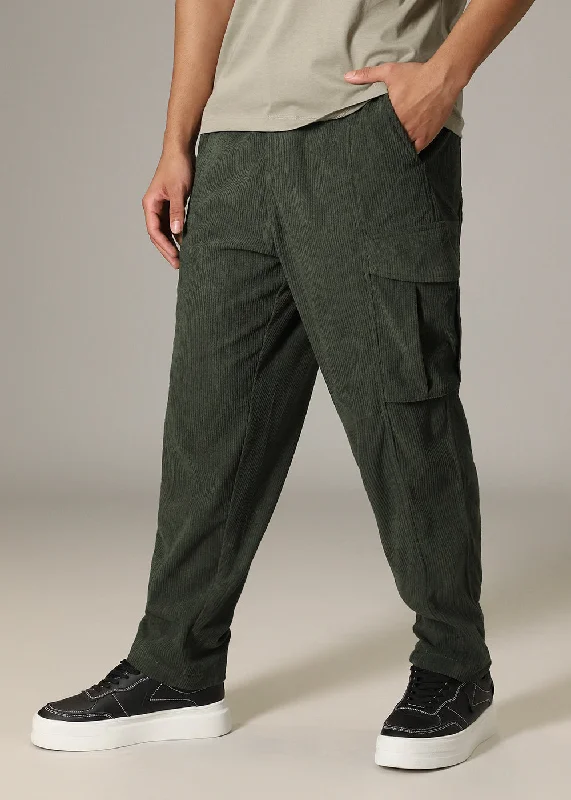 Green Pocket Cargo Corduroy Pant