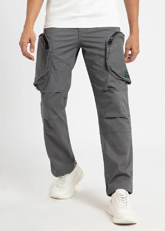 Gris Gray Zipper Cargo Pant