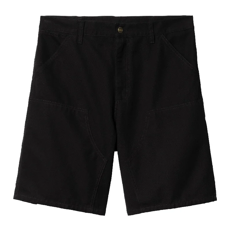 DOUBLE KNEE SHORT - Black (rinsed)