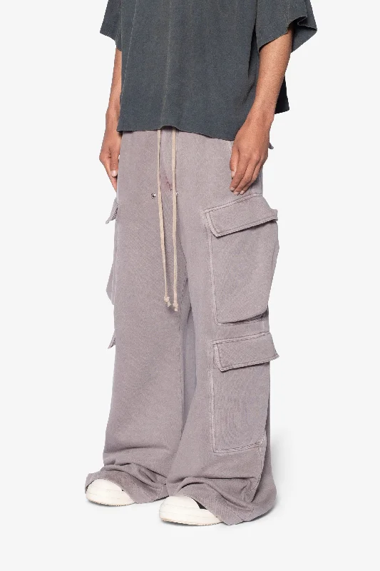 Rave Double Cargo Sweatpants - Washed Mauve