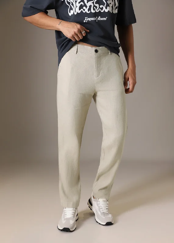 Mocha Beige Linen Pant