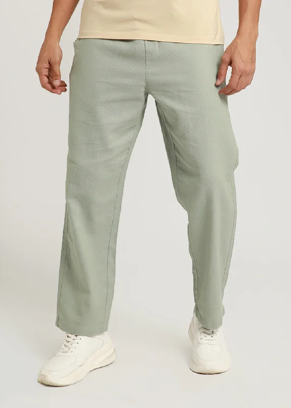 Pastel Green Textured Pants