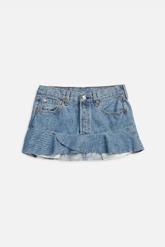 Rework Denim Flounce Skirt - S