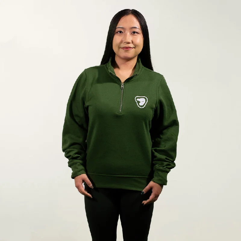 Unisex Quarter Zip Sweatshirt - Green