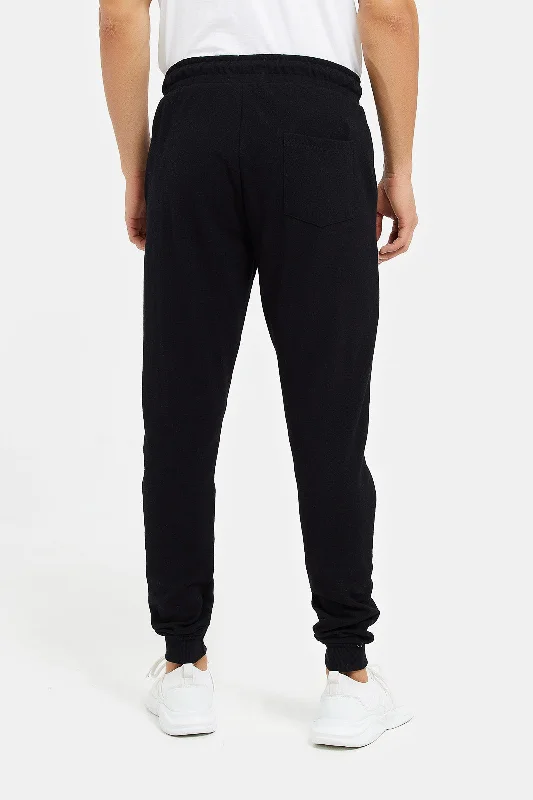 Men Black Pique Jogger